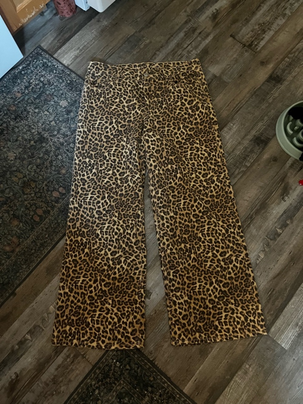 American Eagle Outfitters Leopard Print Wide Leg Pants - Brown & Black